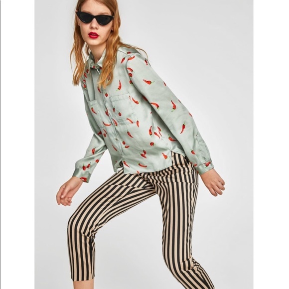 NWT Zara Stripe Trouser Pants Sz S - Picture 2 of 5